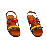 صندل چرم طبیعی زنانه رنگی