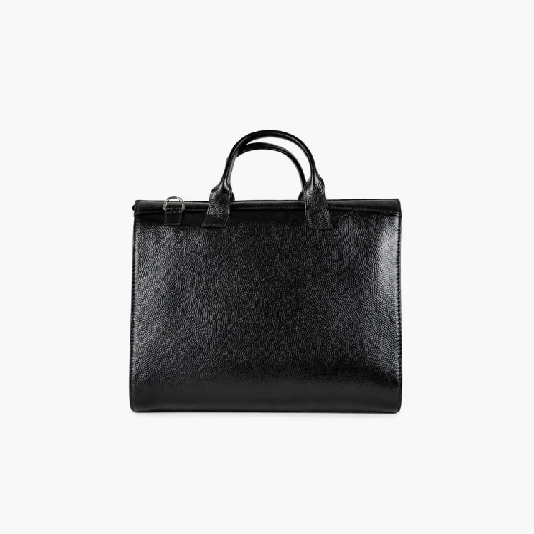 کیف اداری زنانه چرم طبیعی ویان مدل V216 رنگ مشکی نمای روبرو
