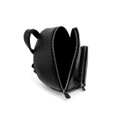 کیف چرم زنانه مشکی از نمای بالا با فضای داخلی و آستر — چرم ویان
