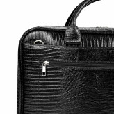 کیف اداری رسمی چرم لیزارد مردانه مشکی مناسب ست با کفش رسمی چرم