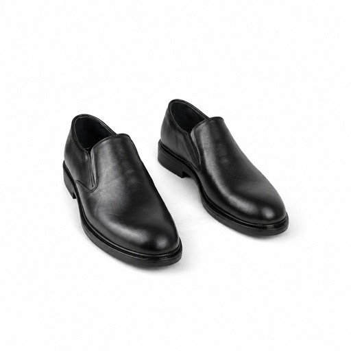 کفش رسمی چرم مردانه مشکی بدون بند ویان مدل VCF1007 - چرم فلوتر طبیعی
