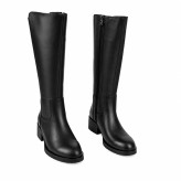 Vian Leather tall boots with elastic back panel for women